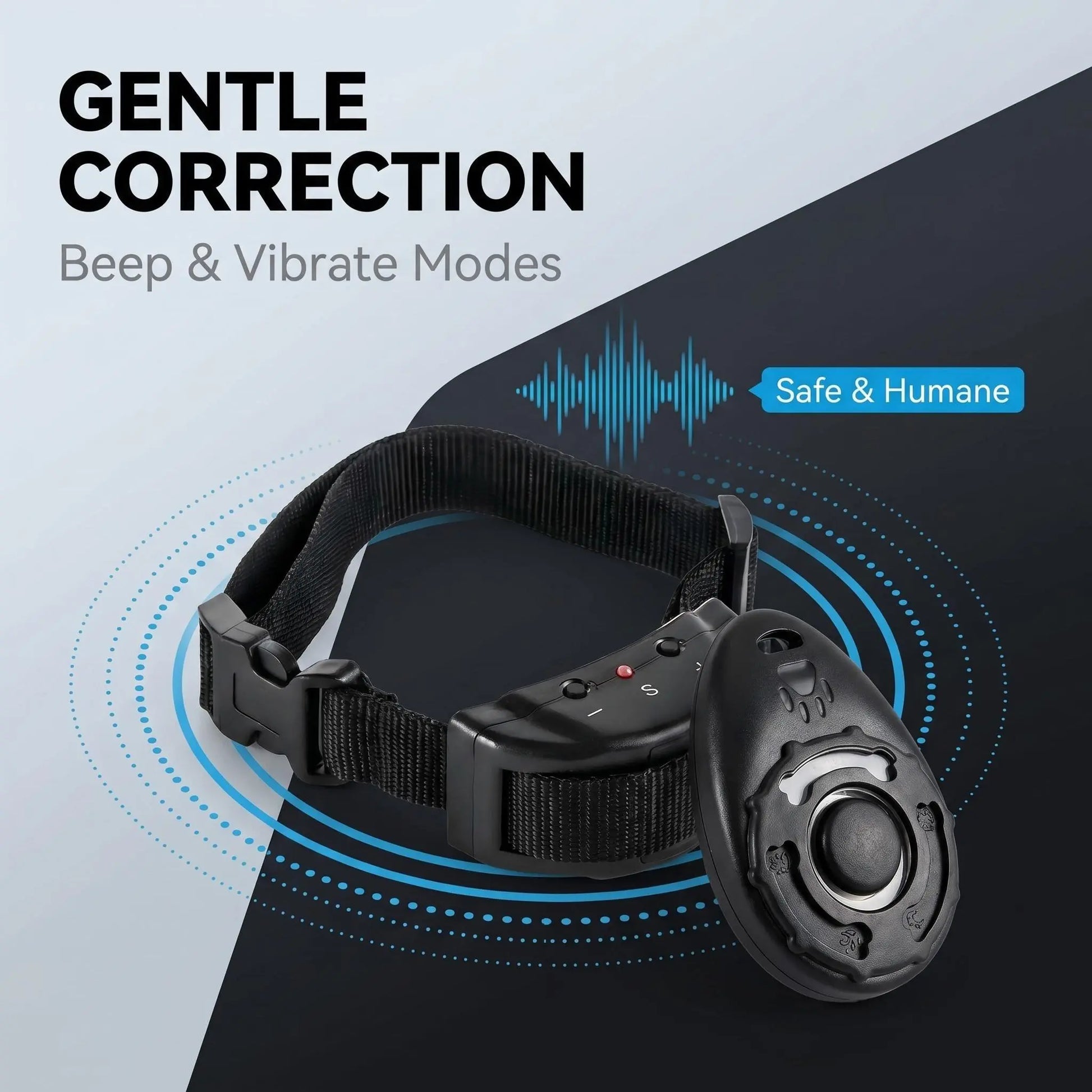2-in-1 Dog Bark Collar Training System: Gentle Remote Control Solution for Effective Pet Management at Home, Neighborhood Walks, and Public Parks