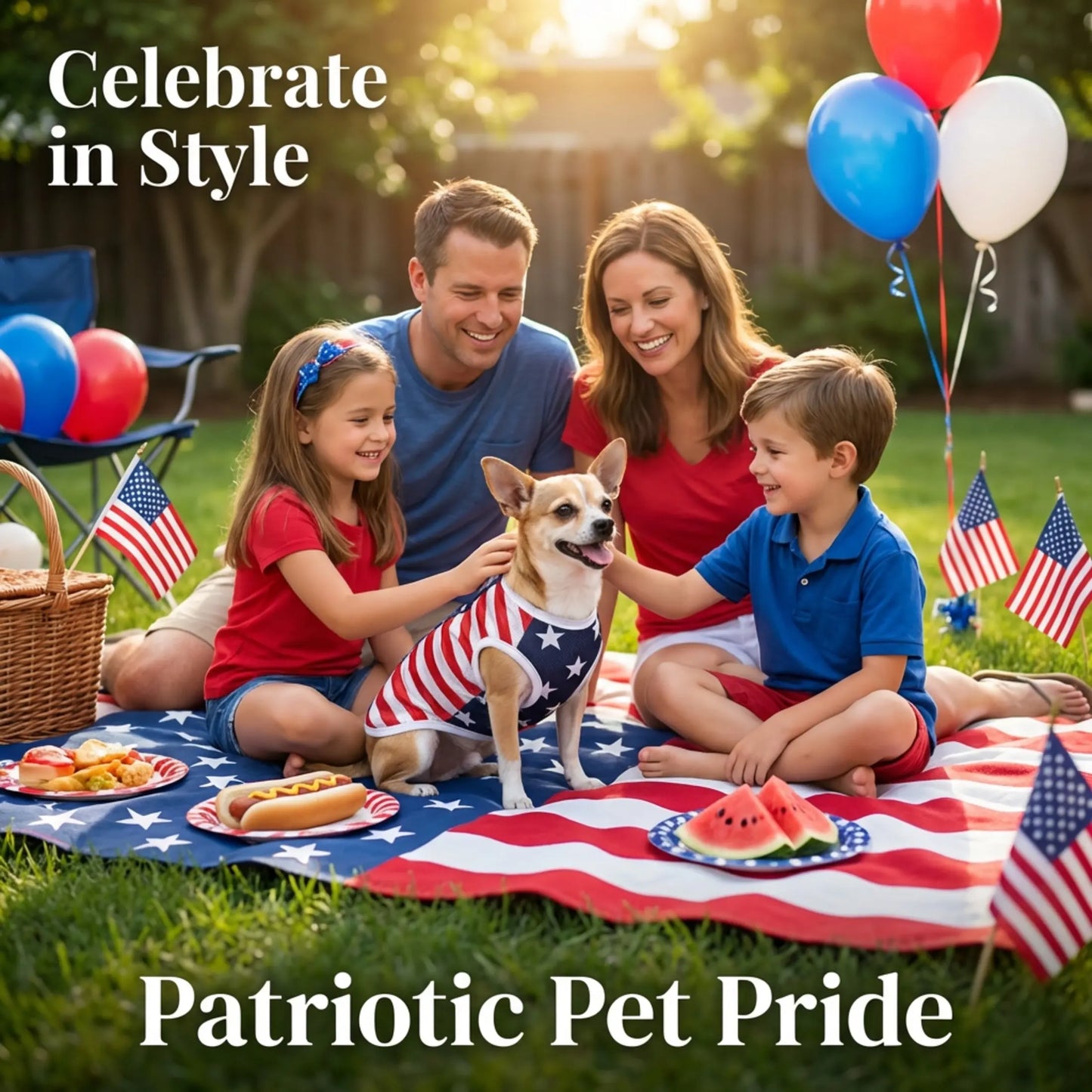 American Flag Dog Vest - Breathable Mesh Summer Outfit for Small Dogs - Comfortable and Stretchy Independence Day Costume
