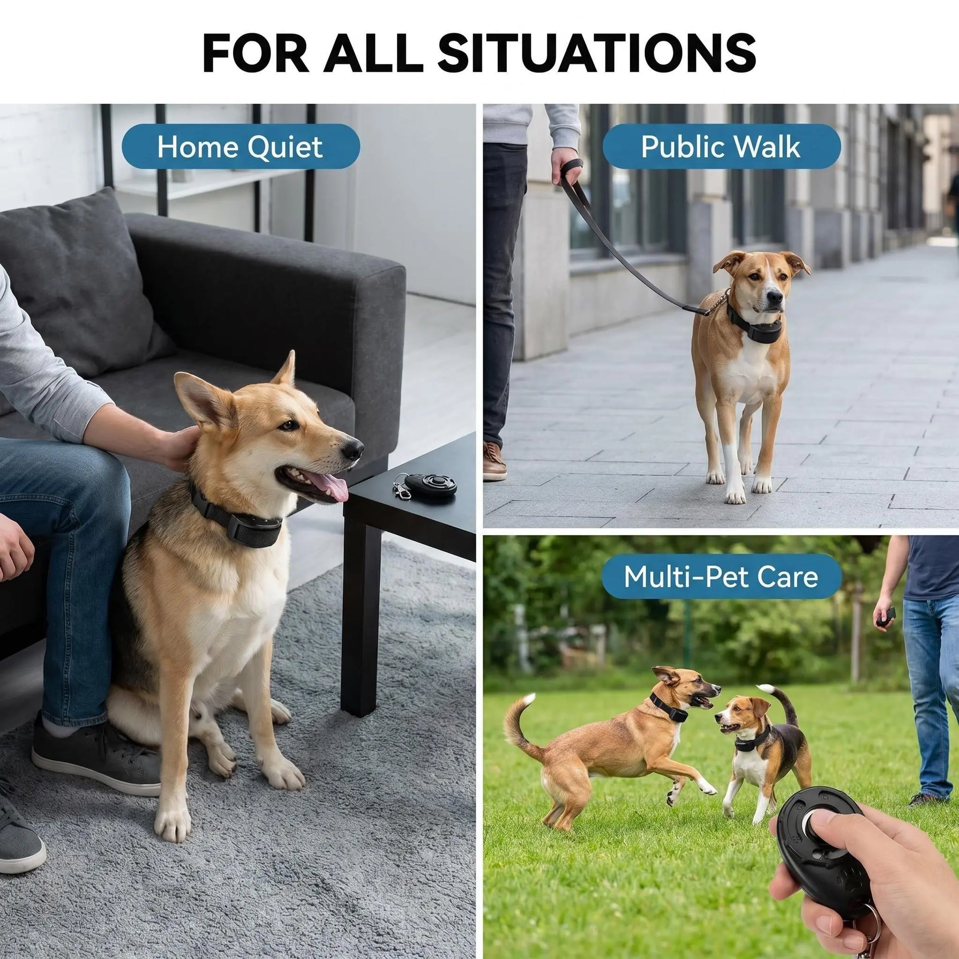 2-in-1 Dog Bark Collar Training System: Gentle Remote Control Solution for Effective Pet Management at Home, Neighborhood Walks, and Public Parks