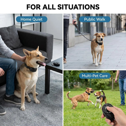 2-in-1 Dog Bark Collar Training System: Gentle Remote Control Solution for Effective Pet Management at Home, Neighborhood Walks, and Public Parks