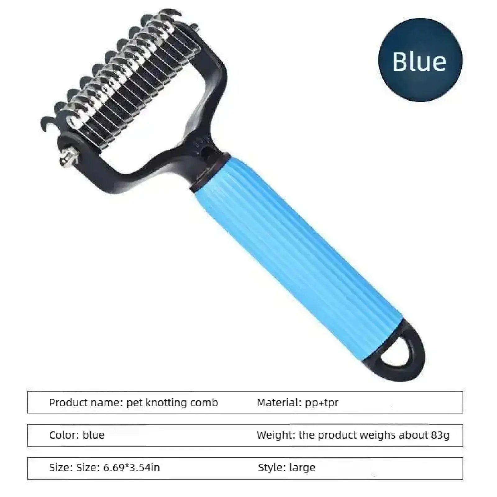 Professional Pet Grooming Tool - Universal Detangling Comb for Dogs, Double-Sided Stainless Steel Design for Effective Shedding Removal and Matted Hair Management, Essential Daily Coat Care Supplies.