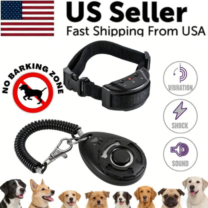 2-in-1 Dog Bark Collar Training System: Gentle Remote Control Solution for Effective Pet Management at Home, Neighborhood Walks, and Public Parks